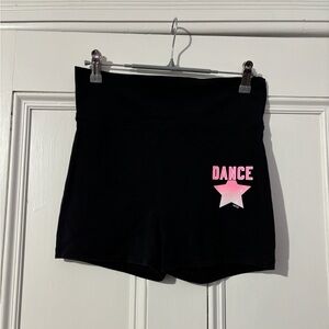 Girls Justice Black and Pink Athletic Shorts with Dance Print Size 12